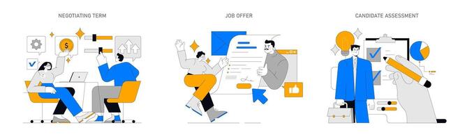 Recruting candidates. Flat Illustration vector