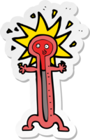 sticker of a cartoon thermometer png