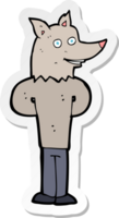 sticker of a cartoon wolf man png