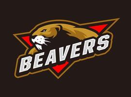 BEAVER MASCOT LOGO DESIGN TEMPLATE vector