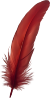 Close-up of red cardinal-inspired feathers. AI-Generated. png