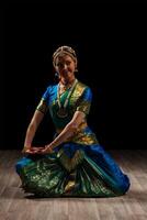 Beautiful girl dancer of Indian classical dance Bharatanatyam photo