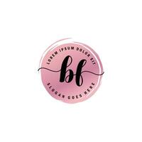 BF Initial Letter handwriting logo with circle brush template vector