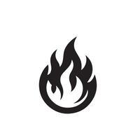 Fire flame silhouette on white background. fire flame logo vector