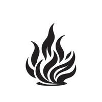 Fire flame silhouette on white background. fire flame logo vector