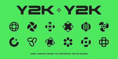 Y2K style elements. 2000s shapes. vector