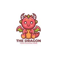 Cute Dragon Logo Design vector