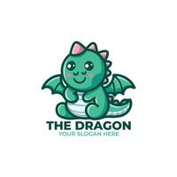 Cute Dragon Logo Design vector