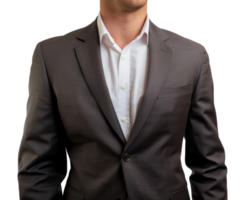 A man in a suit is wearing a white shirt - stock .. png