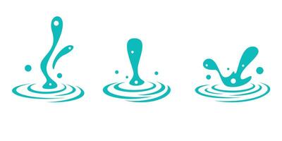 set of water splash design. aqua ripple sign and symbol. vector