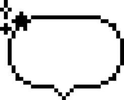 8bit retro game pixel speech bubble balloon icon sticker memo keyword planner text box banner png