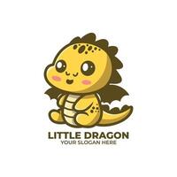 Cute Little Dragon Logo Design vector