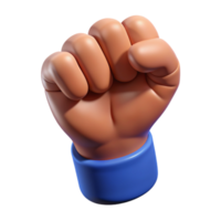 Hand Fist Raise 3d Render png