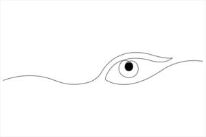 illustration continuous eye one line drawing vector