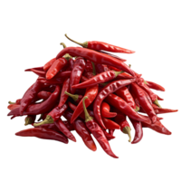 Dry red chili peppers isolated on transparent background png