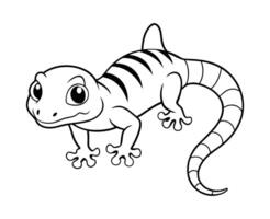 Gecko Hatchling Line Art Illustration vector