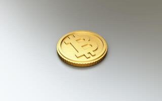 Illustration of world cryto digital currency bitcoin on white background. photo