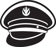 illustration of a black and white Military hat vector