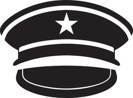 illustration of a black and white Military hat vector