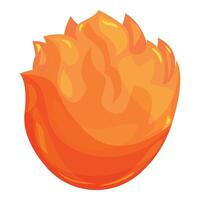 Cartoon fireball burning with large bright flames vector