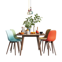 Cafe Chairs with Table for Customers on Transparent Background png