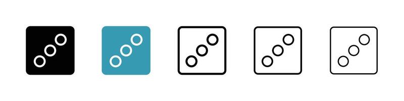 Dice three icon vector