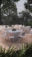 outdoor patio chair and table in cafe restaurant video