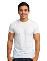 A man in a white t-shirt, mockup png