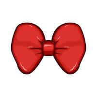 silk red bow cartoon illustration vector