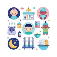 Realistic Baby and Kids Icons Set vector