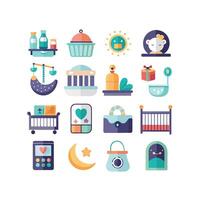 Realistic Baby and Kids Icons Set vector