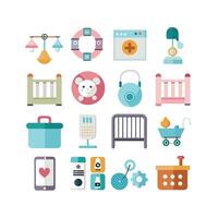 Realistic Baby and Kids Icons Set vector