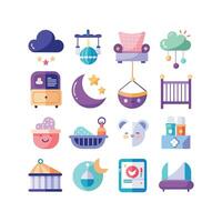 Realistic Baby and Kids Icons Set vector