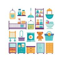 Realistic Baby and Kids Icons Set vector