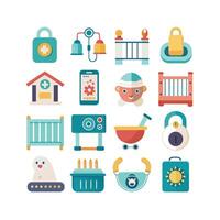 Realistic Baby and Kids Icons Set vector