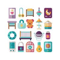 Realistic Baby and Kids Icons Set vector