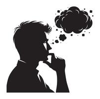 Man thinking silhouette vector