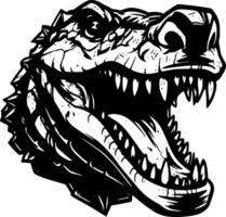 Crocodile - Black and White Isolated Icon - illustration vector