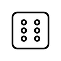 Dice Six Icon for Gaming, Board Games, and Probability Calculation Designs vector