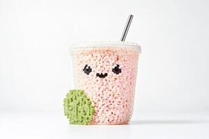 Cute Drink With Green Garnish photo