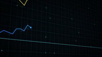 Linear chart of digital income made in tech style with high tech grid background. Concept for presentations, advertising and showing profitability and statistics video