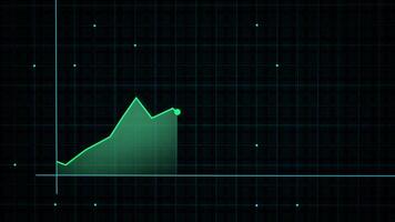 Linear chart of digital income made in tech style with high tech grid background. Concept for presentations, advertising and showing profitability and statistics video