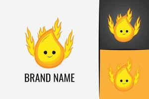 Campfire kawaii fire character. Flame mascot fire. Camp fire vector