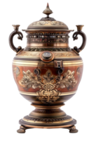 Old Russian samovar isolated on transparent background png