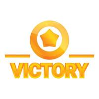 Golden victory sign with star celebrating success vector