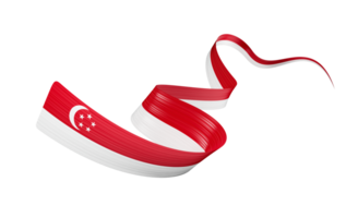 3d Flag Of Singapore 3d Shiny Waving Singapore Ribbon Flag 3d Illustration png