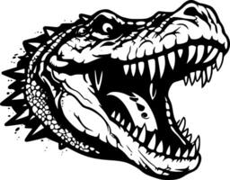 Crocodile, Black and White illustration vector