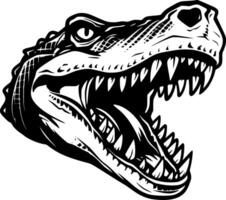 Crocodile - Black and White Isolated Icon - illustration vector