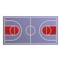 Basketball court showing center lines and keys for sports concepts vector