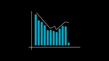 Graph going up. Rising bar graph, Business Growth Financial graph analysis. Alpha Transparent Background. Full HD. 4K video